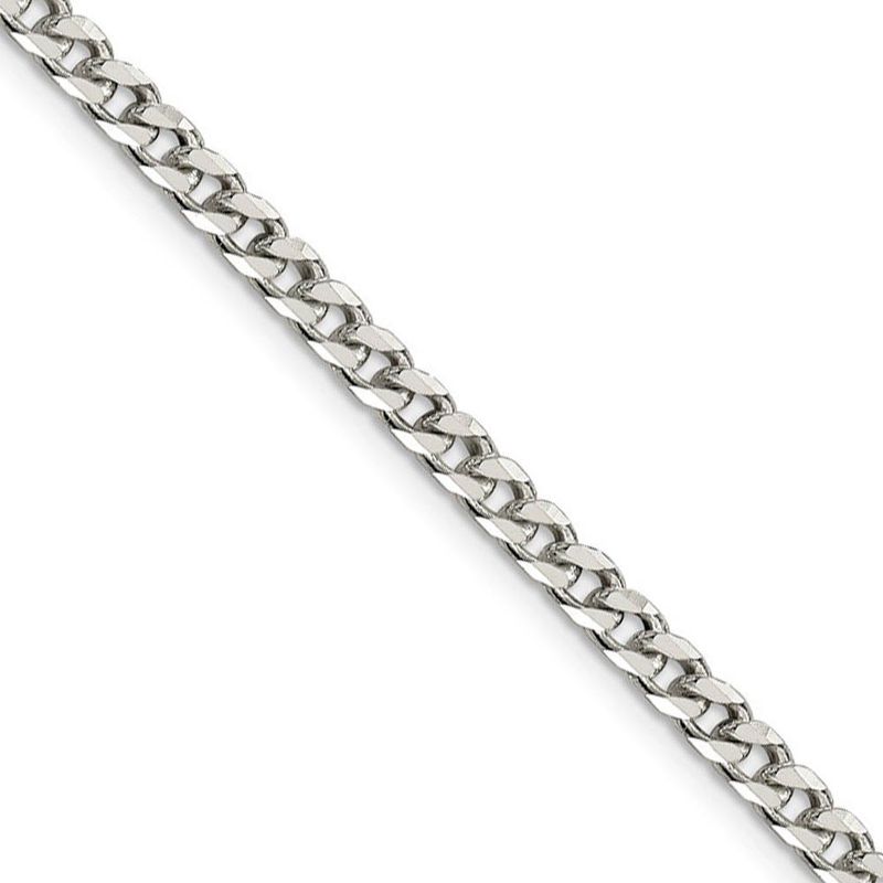 3.5mm Sterling Silver Solid Curb Chain Necklace, 20 Inch